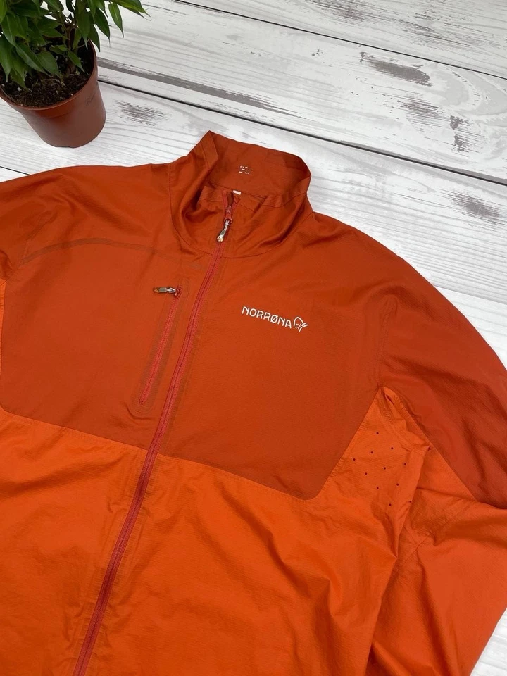 Mens Norrona Jacket Medium Orange Outdoor Style Tire Tex - Image 3 of 4