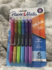 Paper Mate InkJoy Retractable Gel Pen Medium Point 0.7mm Assorted Colors 6 Pens