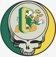 (2) Oregon Ducks Grateful Dead Stealie Skull Vinyl Stickers 4x4 Decals