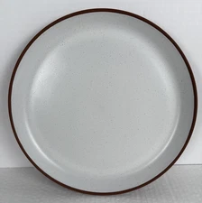 STEELITE International England 10.75" Dinner Plate Sea Salt w/Brown Trim