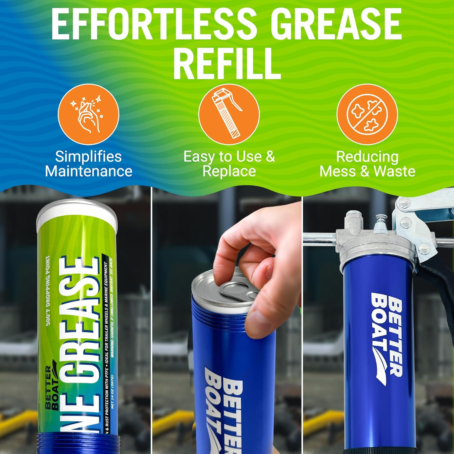 Marine Grease Tube, 2 Pack 14 Oz, Waterproof High Temp Trailer Bearing Lubricant