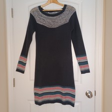 Athleta Nordic Fair Isle Cotton Cashmere Sweater Dress Women's Sz Small