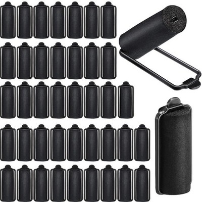 40 Pieces Sponge Hair Rollers 1 x 2.6 Inch Satin Rollers for Black Hair Soft ...