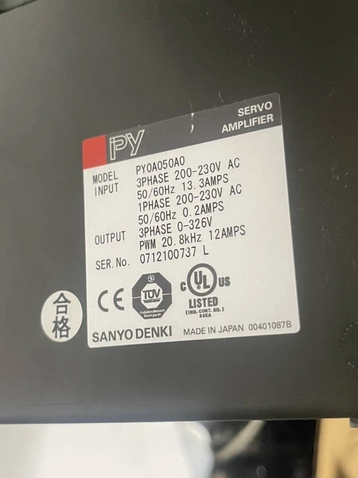 SANYO DENKI PY0A050A0 Servo Amp US Free TAX Removed From The Working Machine - Image 2 of 4
