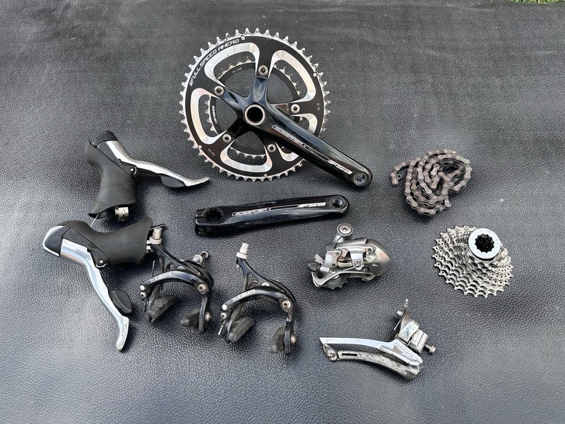 Shimano Tiagra Groupset 2x9 With Upgraded Crank And Rim Brakes Great Condition