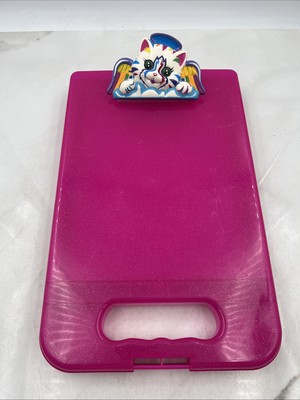 Vtg Lisa Frank Clipboard Storage Case Kitty Cat Angel Pink Glitter