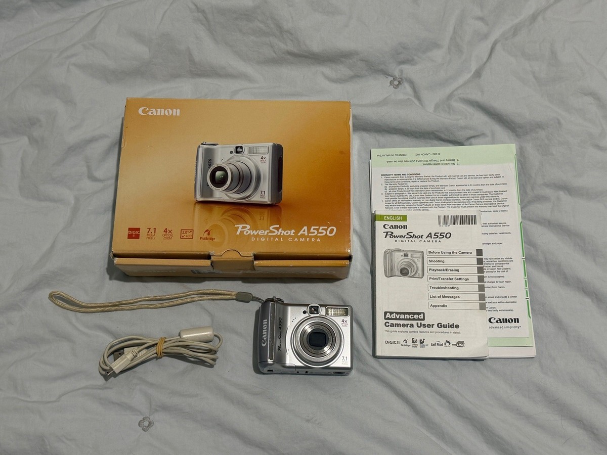 Canon PowerShot A550 7.1 MP Digital Camera - Silver for sale