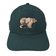 Grizzly Bear Fitted Hat Green One Size Embroidered Flexfit Yupoong