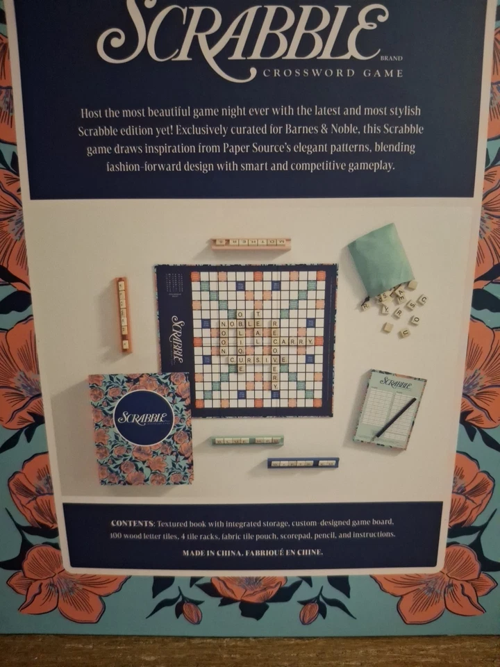 New Scrabble Floral Bookshelf Game [B&N Exclusive Edition] Rare Collection  - Image 3 of 4