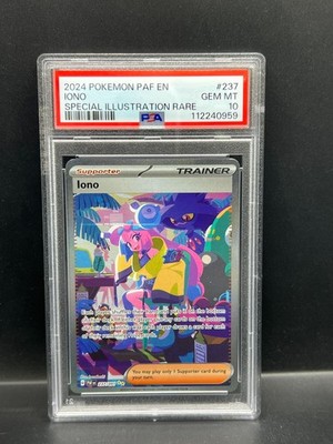 Pokemon PSA 10 GEM MT Iono 237/091 Paldean Fates Illustration Rare