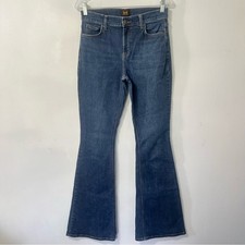 Vintage 90  s Lee High Rise Flare Bell Bottom Western Rodeo Denim Jeans 6 Long