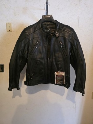 Xpert Performance Men's Leather Gear Motorcycle Black Jacket Size L