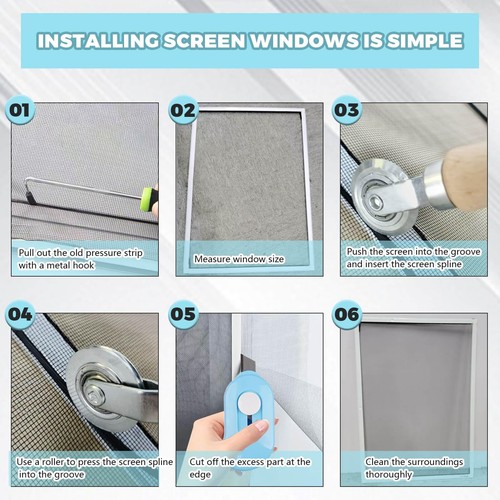 Window Screen Replacement Kit-8 in 1 Sliding Door Screen Replacement and Scre... - Picture 4 of 7
