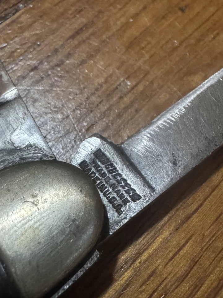 Vintage Winchester USA Two-Blade Pocket Knife Slip Joint Brass Bolsters Striped  - Image 2 of 4