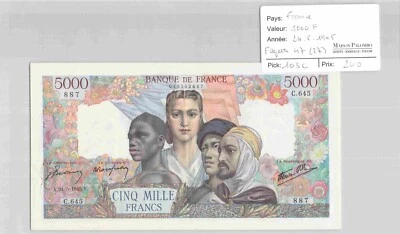 BILLET FRANCE - 5 000 Francs 24/05/1945 - C645 - Fayette 47(27) et Pick 103C - Photo 1/2