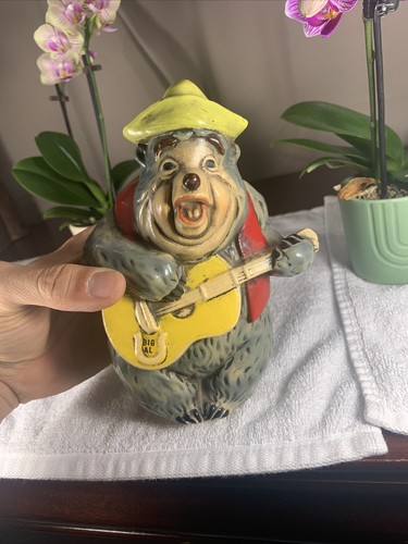 Vtg Big Al Bank Walt Disney Country Bear Jamboree 1970s Coin Bank Yellow Red Vg+ - Picture 8 of 10