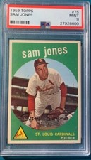 1959 Topps Baseball #75 Sam Jones PSA 9 Perfectly Centered Low Pop only two 10s