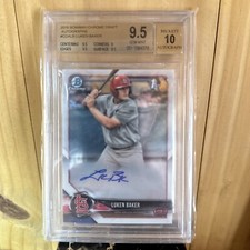 2018 Bowman Chrome Draft Luken Baker Auto Cardinals Gem Mint 10