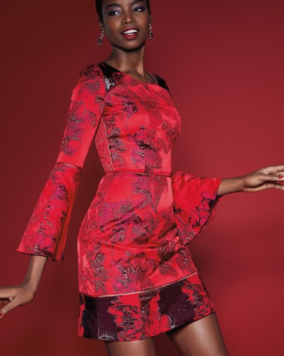 MARCHESA NOTTE Metallic Brocade 