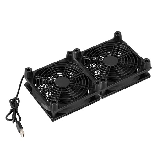 USB Cooler Two 12cm Fan 1200RPM for Router Modem Desktop TV Box Cooling Stand - Picture 6 of 7