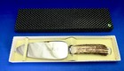 GEORGE IBBERSON VTG CAKE SERVER/KNIFE  STAGHORN Made In SHEFFIELD UK UNUSED #1