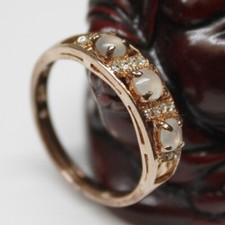 Size 6 1/2 CERTIFIED Grade A Natural Jade Icy White Jadeite Ring 925 Silver 146