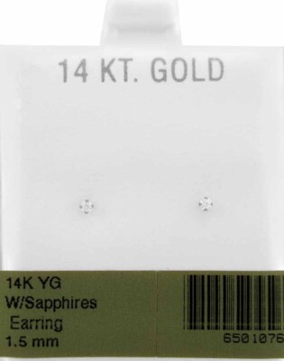 LAB-CREATED WHITE SAPPHIRE OHRSTECKER 14K WHITE GOLD - Neu mit Etikett