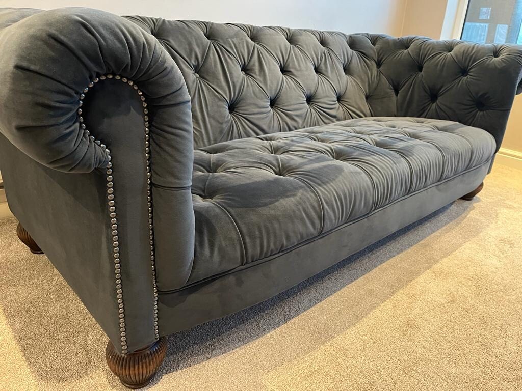 Stunning Tetrad Sofa Granite Blue Velvet eBay