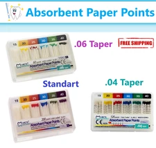 Dental Endo Absorbent Paper Points Point .04 & .06 Tapered, Standart Sizes Meta