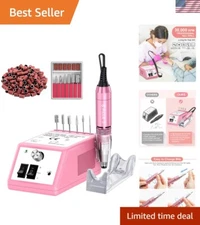 All-in-One Electric Nail Filer Kit with 6 Bits & 106 Sanding Bands - Pink