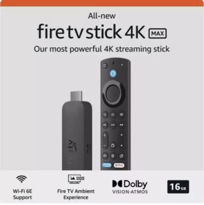 NEU Amazon Fire TV Stick 4K Max (neueste Gen, 16GB) Wi-Fi 6E - UK Version - Neu