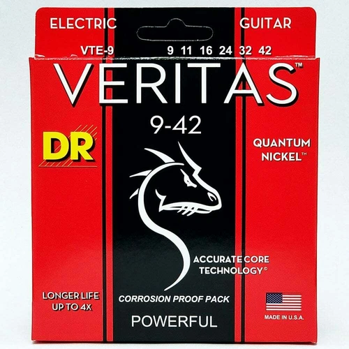 DR Strings VERITAS Quantum Nickel 9-42 Electric Guitar Strings