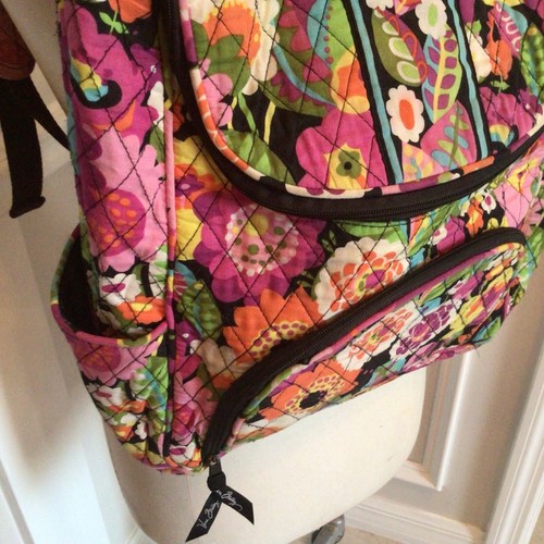 Vera Bradley Backpack Va Va Bloom Multicolor Flower Medium Zippers - Picture 2 of 5