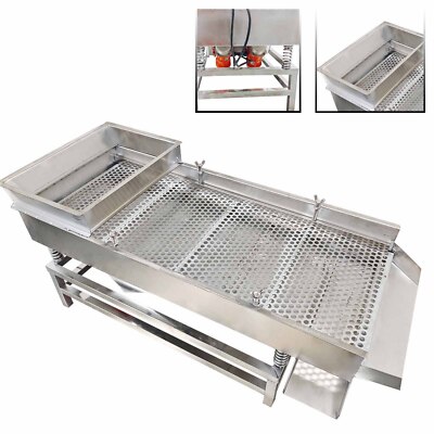 12mm Round Hole Linear Vibrating Screen Electric Sieve Machine Two Motors 110V