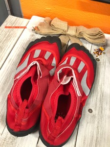 red swim shoes
