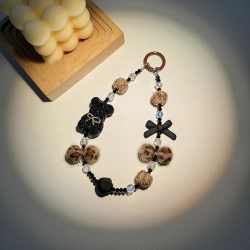 Fashion Diamond Bear Pendant Kawaii Plush Short Phone Strap Gifts - Photo 8 sur 15