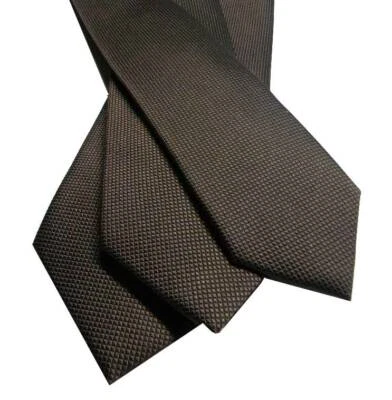 AVANTGARDEACCESSORI CRAVATTA MARRONE TINTA UNITA TRAMATO IDEA REGALO REGALI CRAVATTE DI SETA