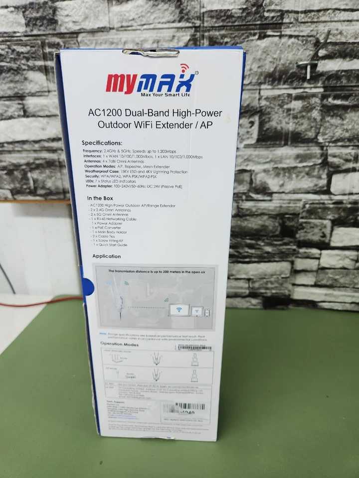 **BRAND NEW** MyMax Dual-Band AC1200 High Power Outdoor WiFi Range Extender - Image 2 of 4