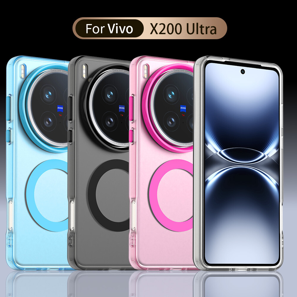For vivo X200 Ultra, Shockproof Phone Case Candy Magnetic Ring
