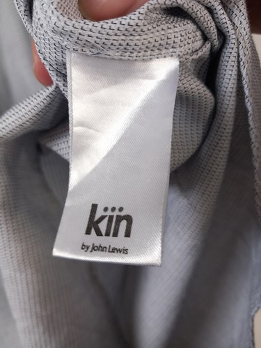 Kin John Lewis silver grey pattern slim fit long sleeve shirt sz 16" - Picture 8 of 9