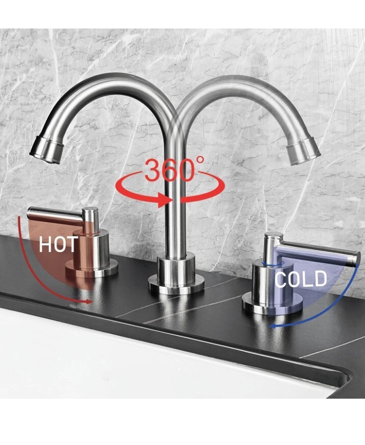 Widespread Bathroom Faucet for Sink 3 Hole, 2-Handle 8 inch Bathroom ...