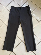 THE ROW NEW! Dark Heather Gray 100% Virgin Wool Side Zip Slim Leg Pants Sz 6