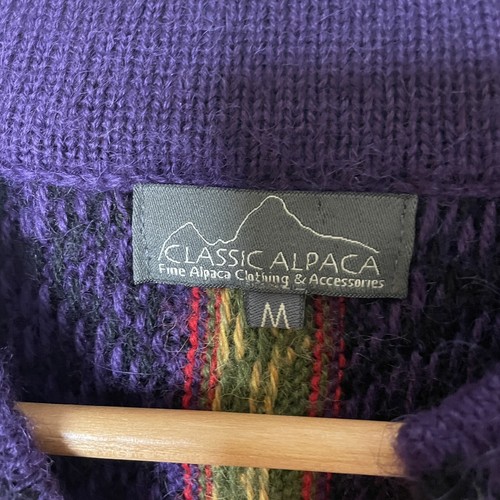 Cárdigan clásico tejido de alpaca talla M 100% alpaca hecho en Perú multicolor - Imagen 5 de 13