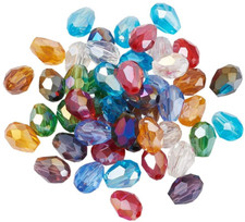 200pcs Colorful Glass Drop Beads Faceted AB Color Loose Bead Beading Craft 7 8mm