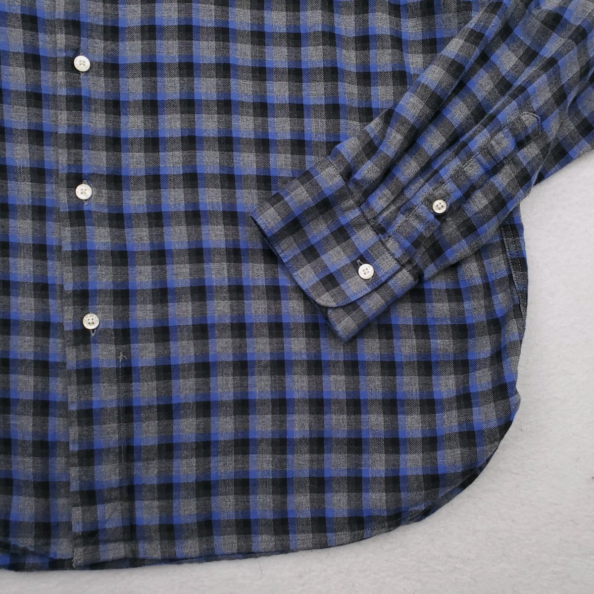Barneys New York Shirt Mens Extra Large Gray Blue Flannel Barneys New York Shirt Mens Extra Large Gray Blue Flannel