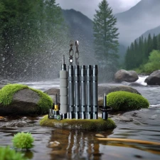 Trek Outfit Compass Survival Hiking Stick - Rubber Boot Tips