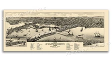 Duluth Minnesota 1883 Historic Panoramic Town Map - 14x36