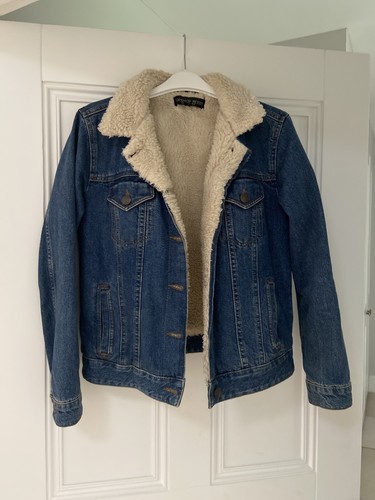 fuzzy lined denim jacket