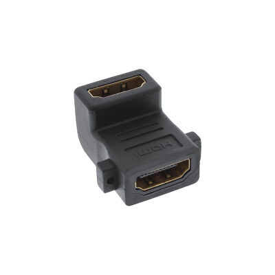 InLine  HDMI Adapter zum Einbau mit Gewinde, HDMI A Buchse/Buchse, gewinkelt