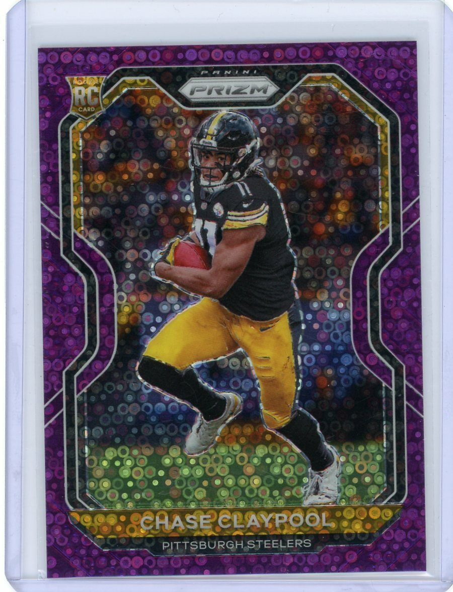 2020 Panini Prizm Football No Huddle Purple Prizm Rookie #392 Chase Claypool /35